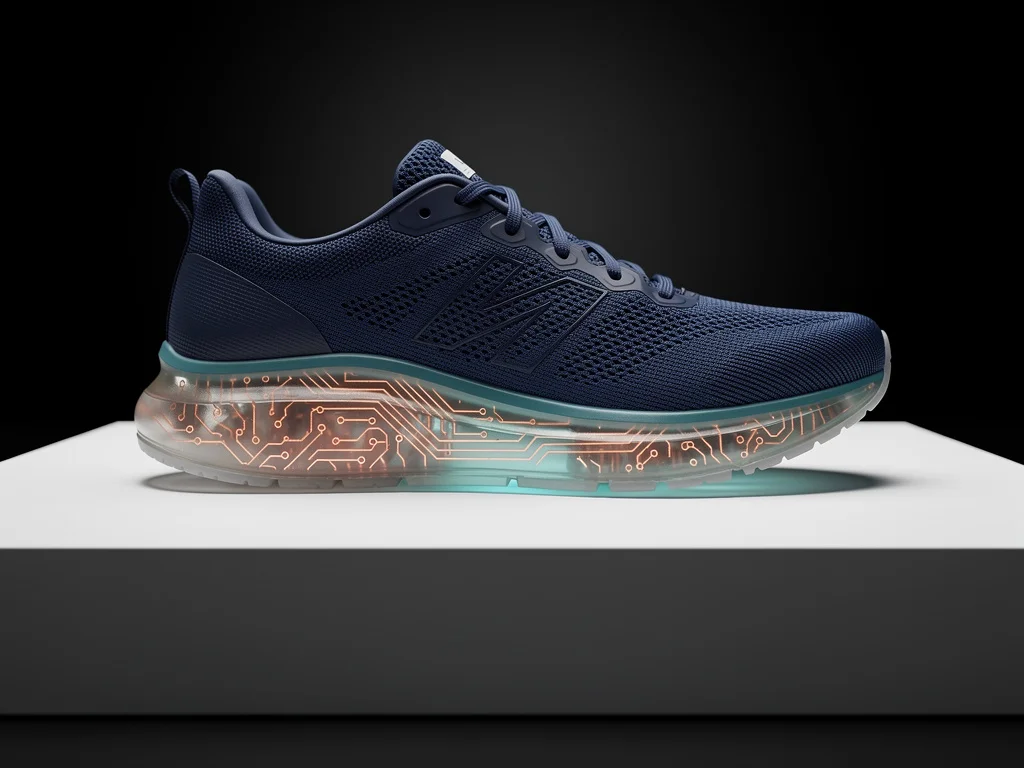 Athletic shoe with copper trace midsole